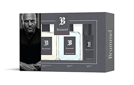 BRUMMEL – Deporte, Perfume 125 ml + After Shave 125 ml + Desodorante Spray 150 ml, Set Regalo de Hombre, 3 Piezas Elegantes, Frescas y Sofisticadas, Fragancia Duradera de Madera, Oriental.