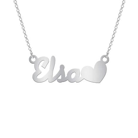 Colgante de plata personalizado con nombre, ideal como regalo para Navidad, Día de la Madre o cumpleaños.