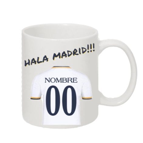 Taza de lujo del Real Madrid personalizada: regalo original para niños y aficionados al fútbol.