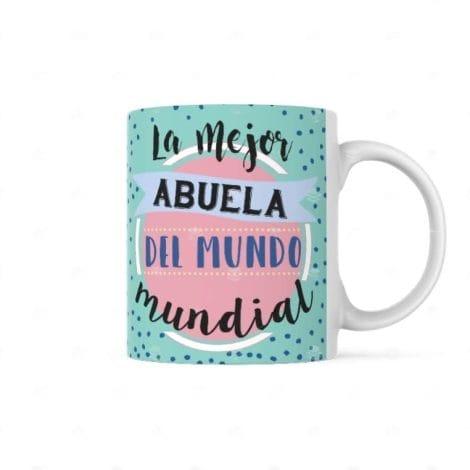 Taza de desayuno con mensajes para la mejor abuela, regalo ideal para café, cerámica 350ml.