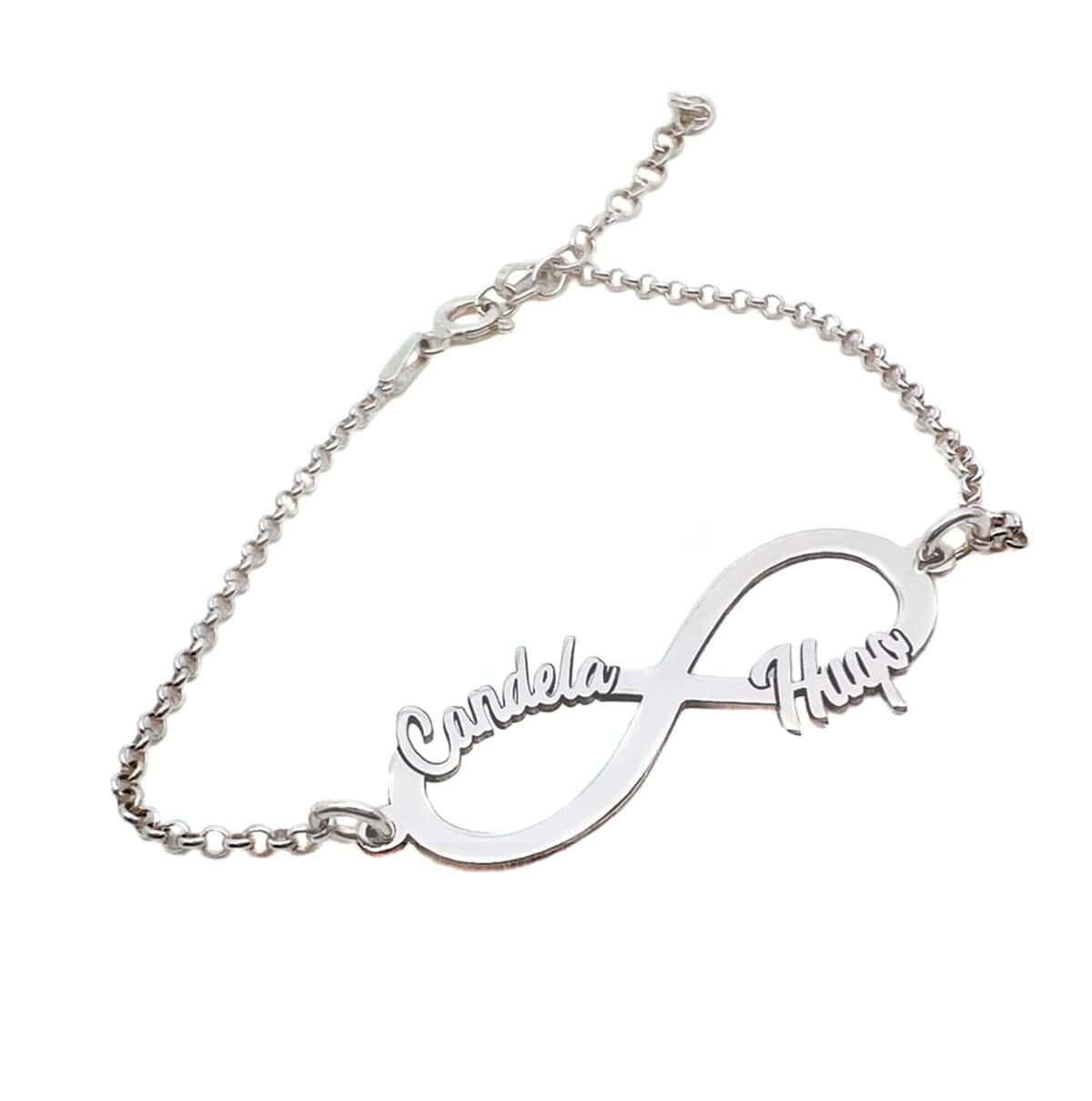 Pulsera Infinito con dos nombres personalizada en plata de ley 925/1000-Regalo día de la madre, San Valentin, Regalo Navidad-Regalo personalizado