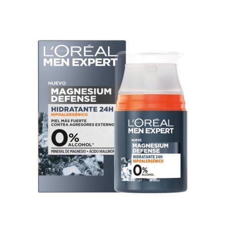 Crema Facial Hidratante L’Oreal Paris Men Expert 24H sin alcohol, para pieles sensibles, 50 ml.