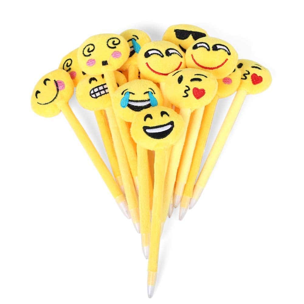 KAHEIGN 24 Piezas Bolígrafo Emoji, 21cm de Peluche Suave y Bonito Regalo de Cumpleaños para Niños Llenador de Bolsas de Fiesta