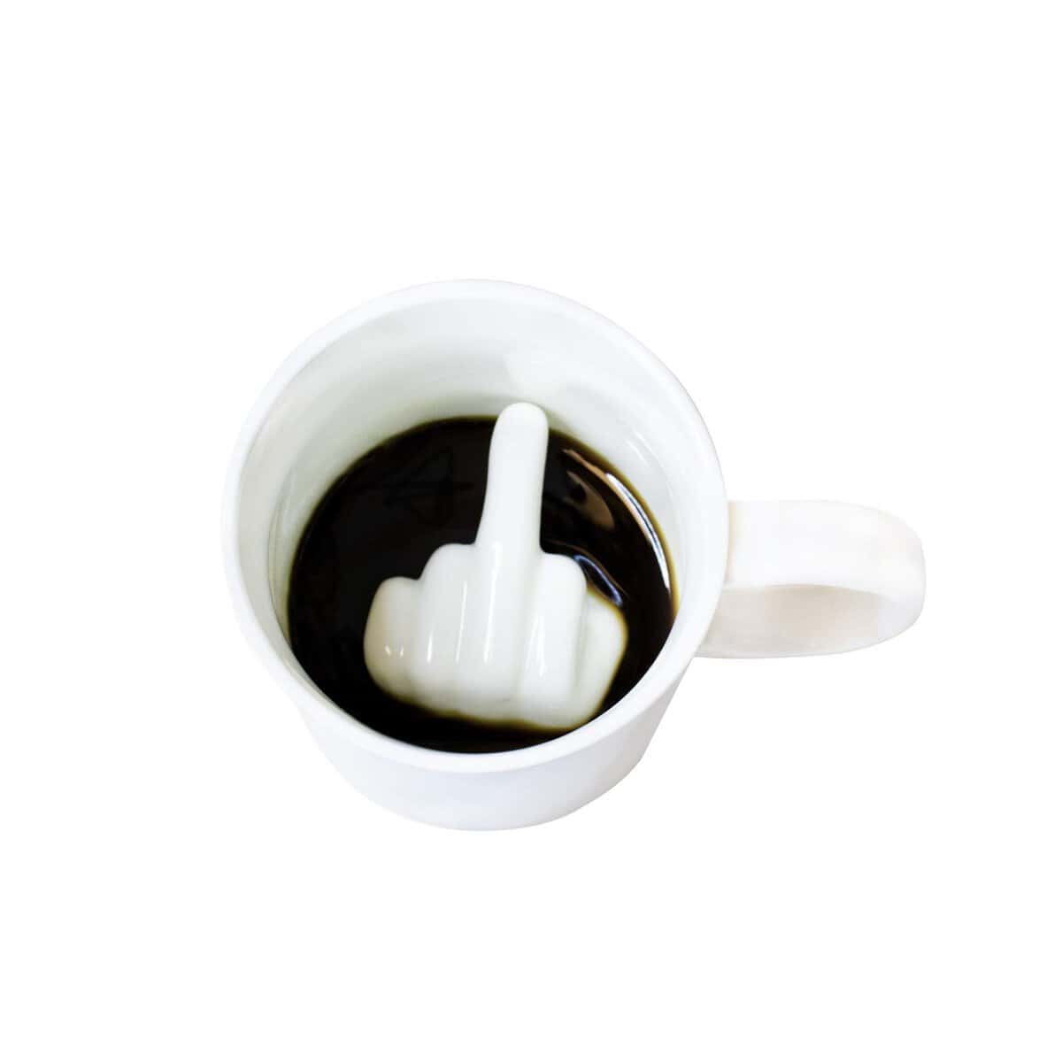 I-TOTAL® - Taza de cerámica de té/café con dibujos 3D interiores 9 x 8,5 x 9 cm (MIDDLE FINGER)