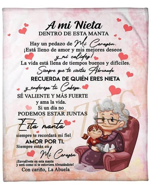 ZUCZUG Manta para Cama Personalizado Regalos para una Nieta Desde Abuela, Manta De Franela, El ánimo Y El Amor Positivos De Abuela para Mi Nieta