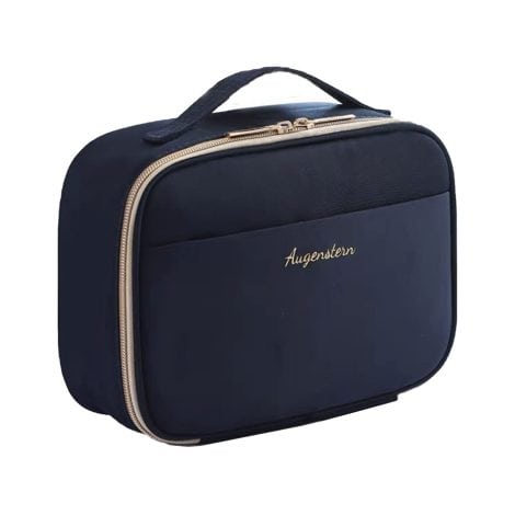 Bolsa de maquillaje profesional y organizador de cosméticos de viaje, con amplia capacidad. Ideal para hombres y mujeres. (Azul Marino)