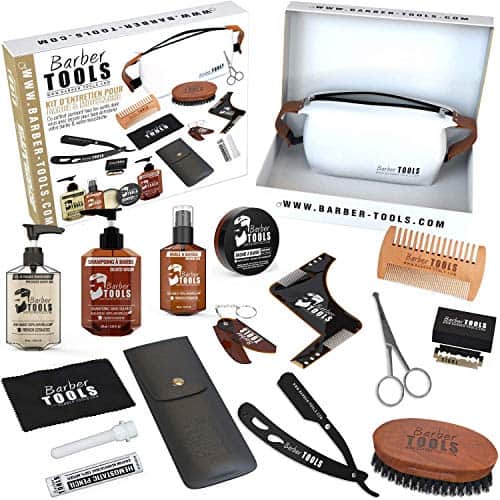 ? BARBER TOOLS ? Kit/Set/Estuche de arreglo y cuidado de la barba y afeitarse | Cosmético Made in French