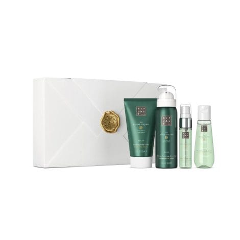 Caja de regalo RITUALS El Ritual del Jing – Relájate y duerme – Set de baño con 4 productos – Lotus, espino amarillo, lavanda y sándalo – Propiedades calmantes.