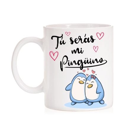 Taza Enamorados: Pingüino serás tú. Detalle de amor para Parejas, Amigos. Perfecto regalo juntos.