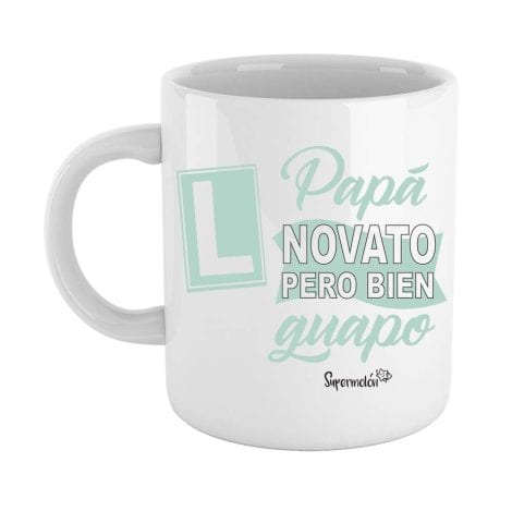 Taza de cerámica genial para papás novatos pero guapos. Apta para lavavajillas y microondas. 33cl. Regalo perfecto para padre.