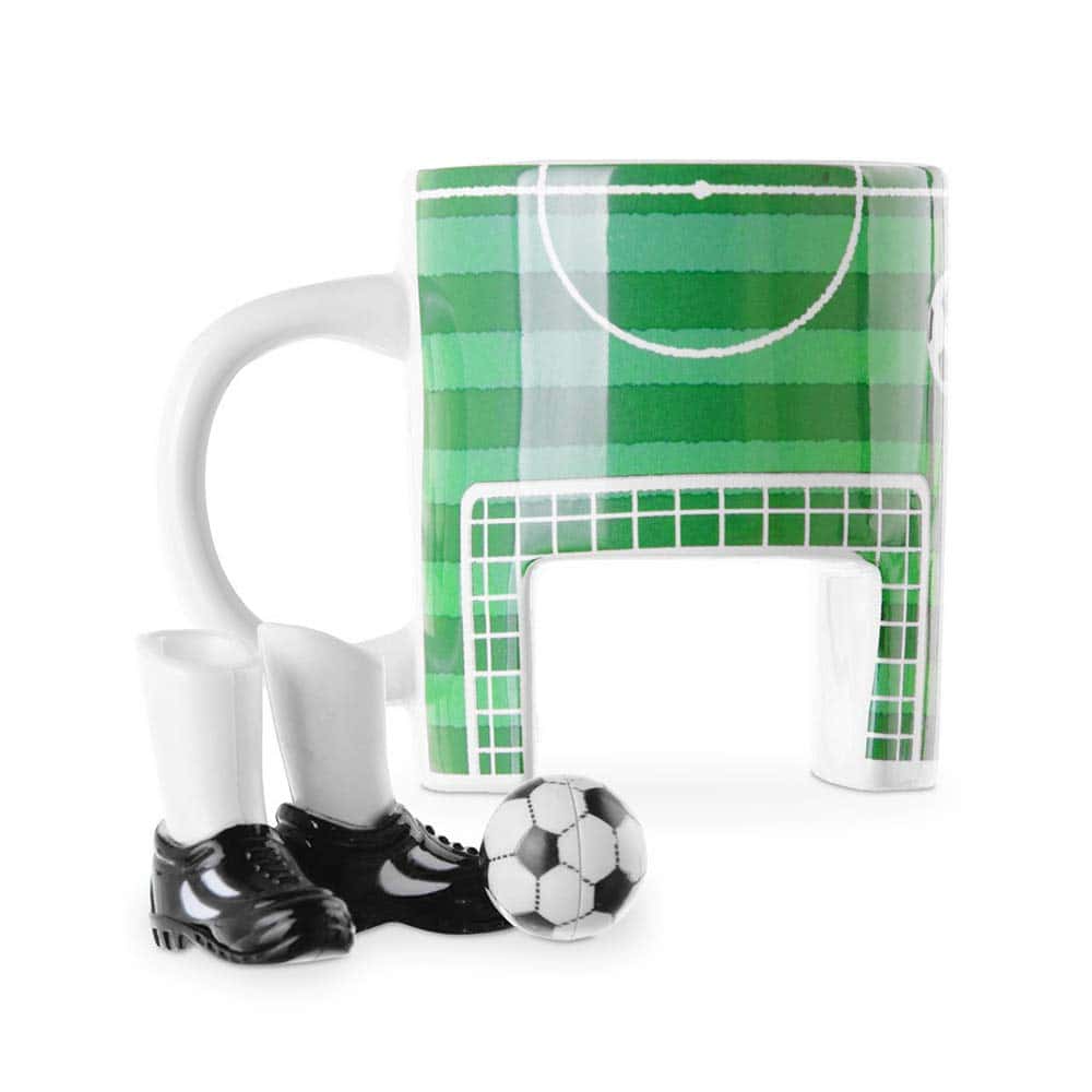 Monsterzeug Juego de tazas de fútbol, taza de cerámica con dedos y pelota, taza de café de cerámica