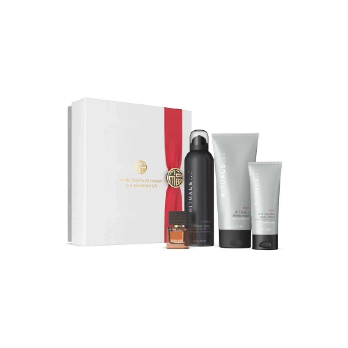 RITUALS Cofre regalo Homme, M  Set de baño para hombre con 4 productos para el cuidado de la piel con bambú, menta y madera de cedro  Propiedades estimulantes