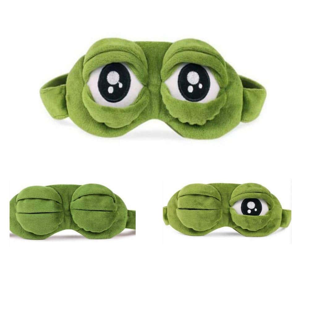 Apanphy® Máscara del sueño, Pelusa Dormir Divertido ovedad Rana de Dibujos Animados Tapa del Ojo Visera máscara de Viaje del sueño Sleep Mask (Verde)