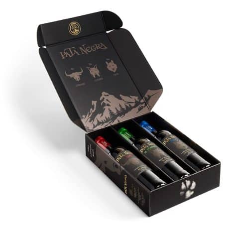 Pack exclusivo Fauna Ibérica con vinos Pata Negra – Tempranillo – Estuche Ed. Especial D.O. Rioja, Toro y Mancha.