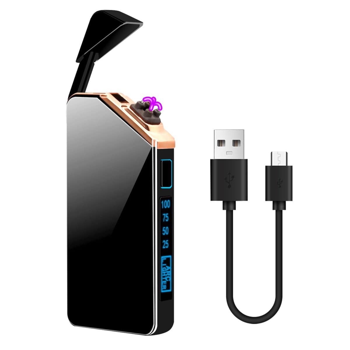 DIFCUL mechero electrico,Encendedor electrónico,Encendedor Eléctrico USB Recargable,Regalos Originales para Hombre, Regalos para Día del Padre, para Fuego Interior y Exterior, Velas de Camping