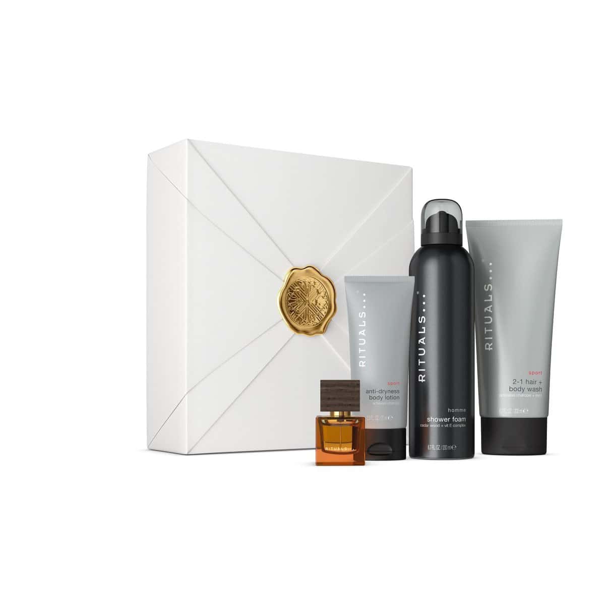 RITUALS Cofre regalo Homme, M  Set de baño para hombre con 4 productos para el cuidado de la piel con bambú, menta y madera de cedro  Propiedades estimulantes