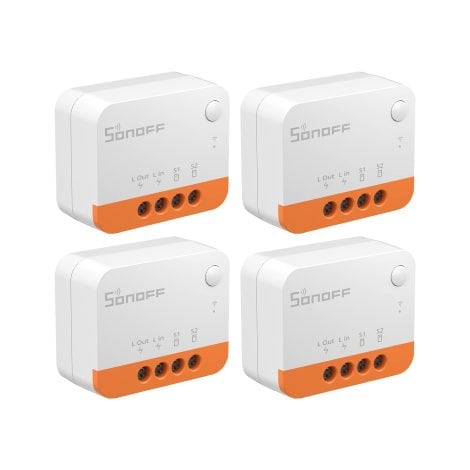 Pack 4 interruptores inteligentes SONOFF ZBMINIL2 Zigbee, sin neutro, inalámbricos, compatible con Alexa y Google Home (6A 1440W).