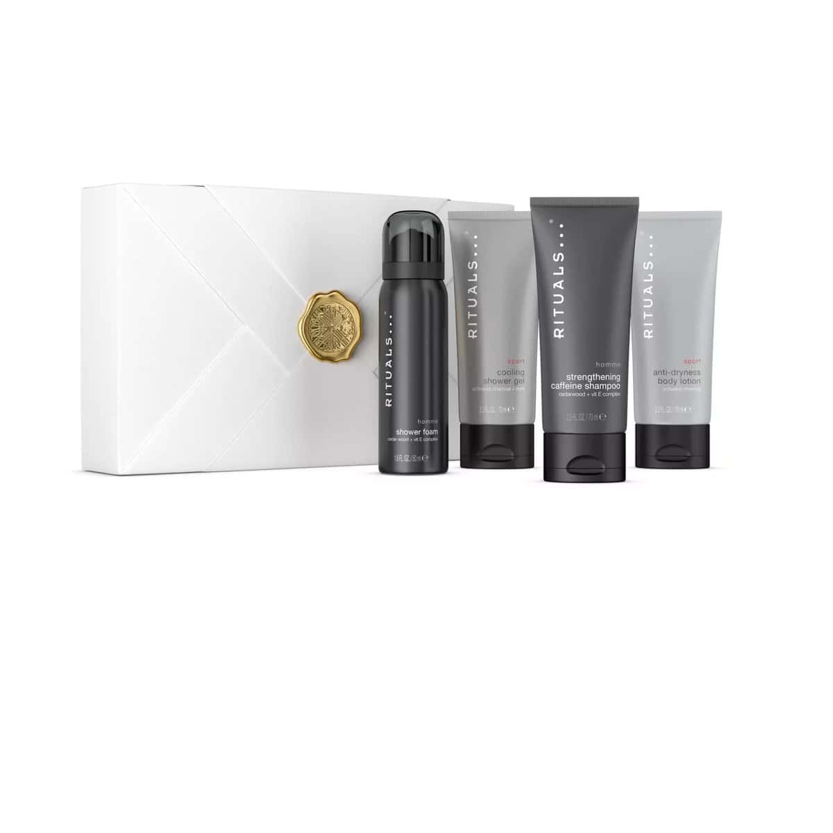 RITUALS Cofre regalo Homme, S  Set de baño para hombre con 4 productos para el cuidado de la piel con bambú, menta y madera de cedro  Propiedades estimulantes