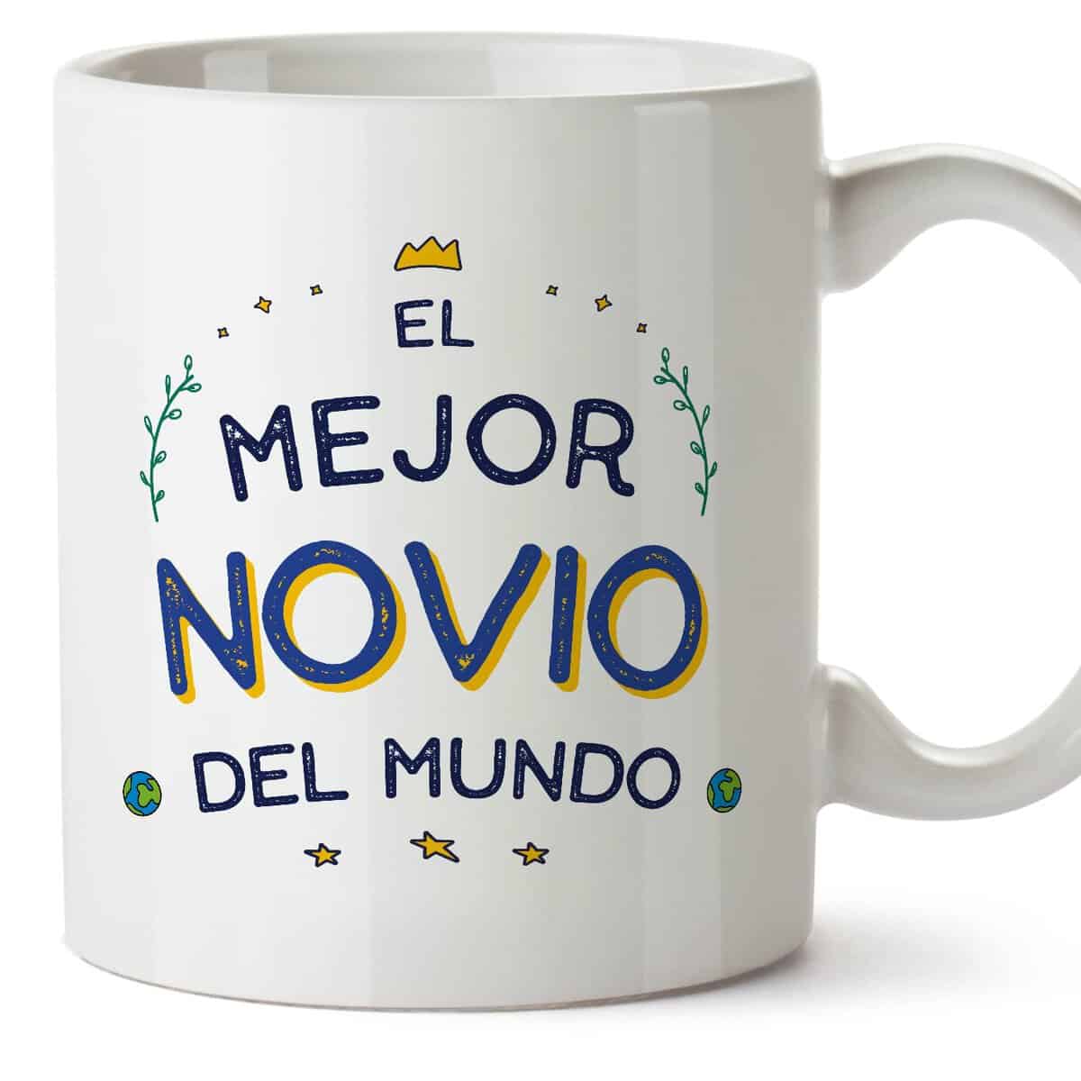 MUGFFINS Tazas para NOVIO - En Español - El Mejor del Mundo - 11 oz / 330 ml - Regalo original y divertido