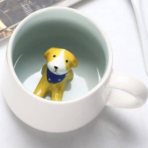 Taza 3D divertida para café o té de cerámica con cuchara y posavasos, regalo cumpleaños para papá, esposa o amigos.