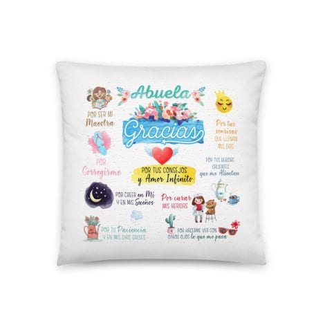 Almohada amorosa para Abuela – Cojines para mimar a las Abuelas – Regalos únicos para Abuelas – Cojín con mensaje especial de mi Abuelita – Increíble sorpresa para tu Abuela (Abuela Gracias)