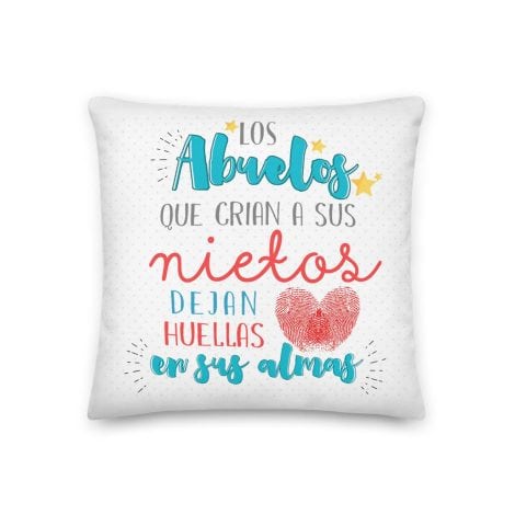 Cojín Kembilove para Abuelo – Original y Decorativo con Mensajes de Huellas – Regalo único para el día del Padre