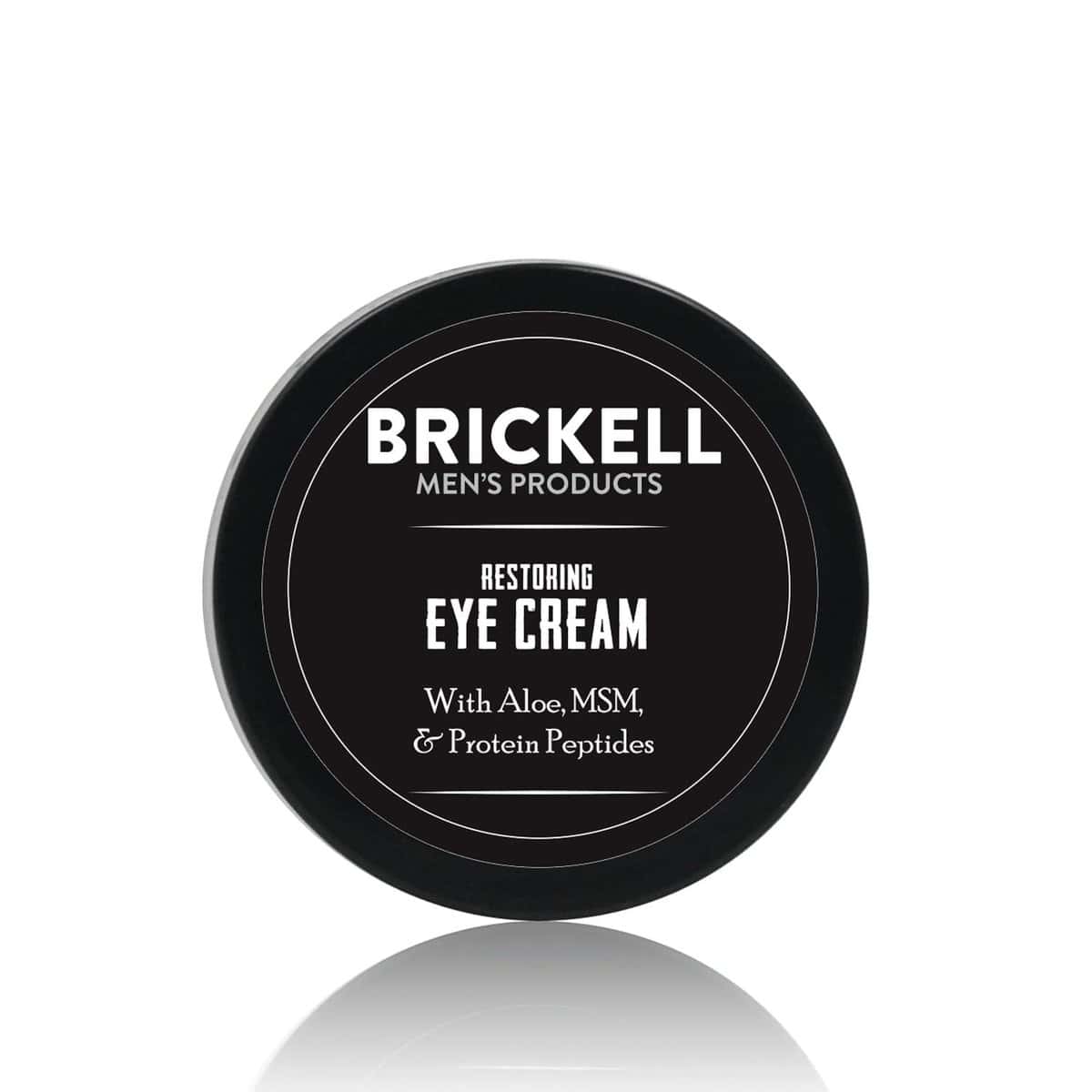 Brickell Men's Crema restauradora debajo de los ojos para hombres, bálsamo para ojos antienvejecimiento natural y orgánico para reducir la hinchazón, arrugas y ojeras, 0.5 onzas, sin perfume