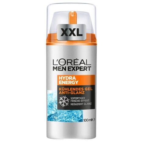 Crema hidratante y energizante facial L’Oréal Men Expert para hombres en formato grande, conjunto completo.