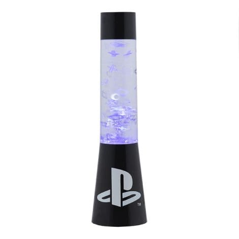 Lámpara de ambiente Playstation con brillantes lava y flujo de luz, 33 cm, plástico negro.