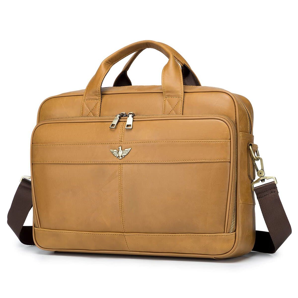 SPAHER Portadocumentos Hombre Cuero Portafolios Hombre Maletin Portatil 15.6 Pulgadas Maletín Ordenador Hombre Maletín de Trabajo Cuero Bolso Trabajo Hombre Bolso Negocios Piel Regalo para Hombre