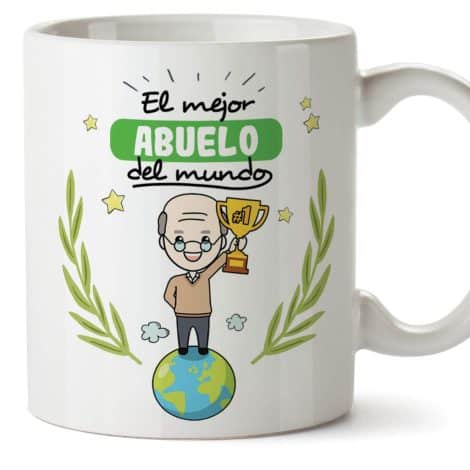 Taza MUGFFINS para el Mejor Abuelo – Regalo Original para el Día del Padre, 350 mL de cerámica.