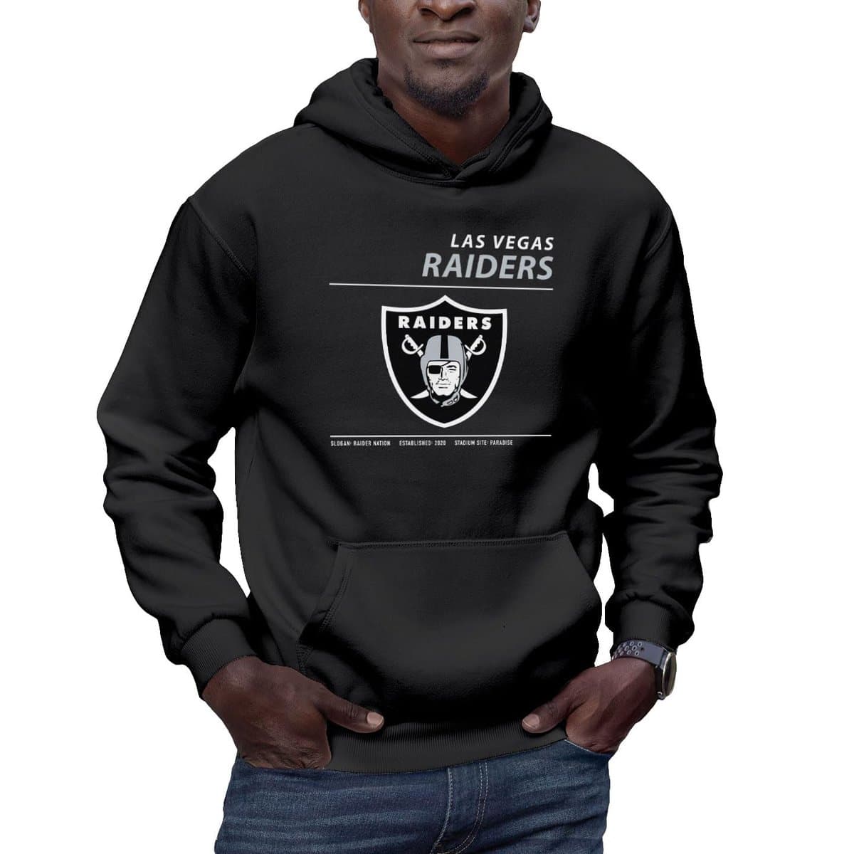 Hybrid Sports NFL - Logotipo y estadísticas - Sudadera de forro polar con capucha para adultos con licencia oficial para hombres y mujeres