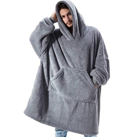 Manta Suave con Capucha y Bolsillos, Sudadera Gigante Sherpa Cálida para Mujeres y Hombres.