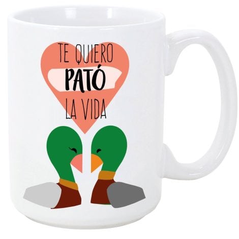 Taza MUGFFINS para Enamorados/San Valentín – Te Amo con Locura – 350 ml – Tazas Desayuno Originales Regalo Parejas.