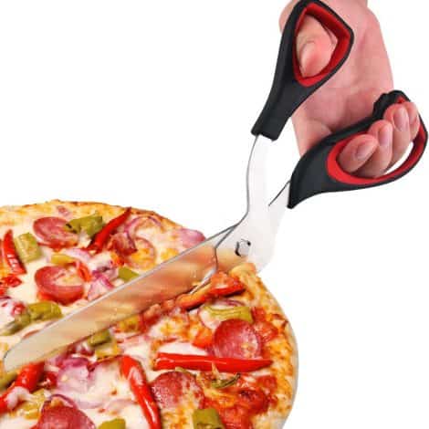 Tijeras cortapizzas profesionales de acero inoxidable, grandes y aptas para lavavajillas. Regalo navideño divertido.