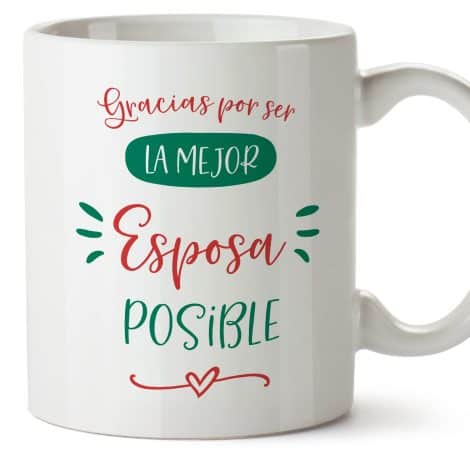 Tazas para MUJER – En Castellano – Gracias Familia – 11 oz – Regalo único y divertido.