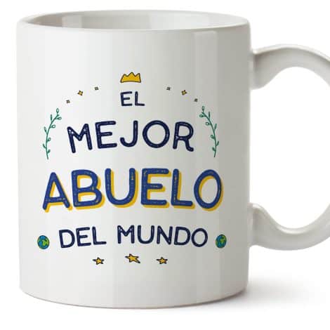 Taza para abuelo MUGFFINS – En Español – La mejor del mundo – 11 oz / 330 ml – Regalo original y divertido.