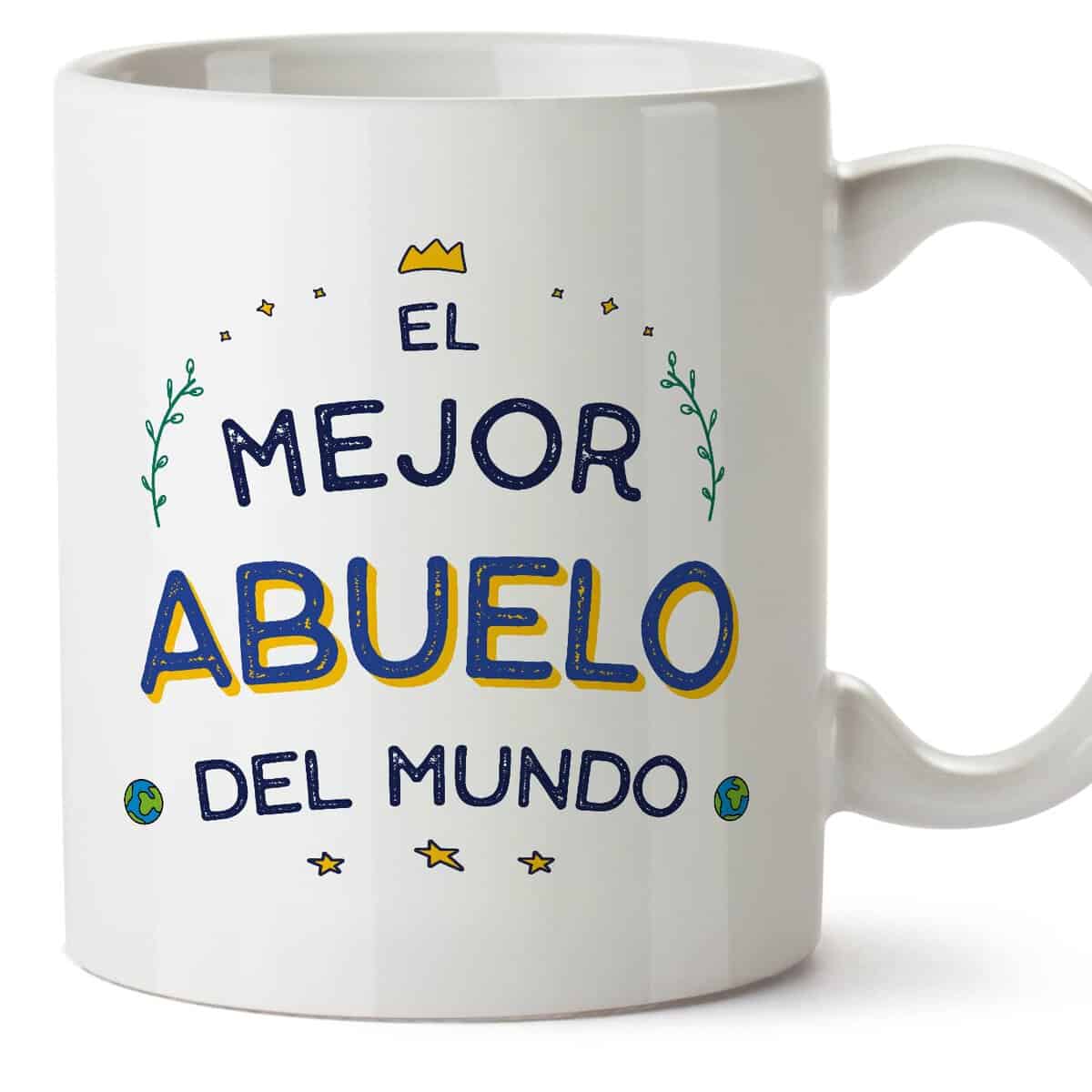 MUGFFINS Tazas para ABUELO - En Español - El Mejor del Mundo - 11 oz / 330 ml - Regalo original y divertido