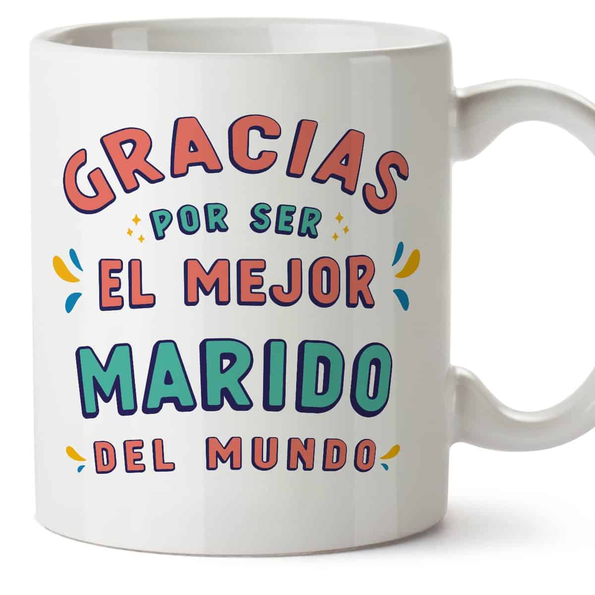 MUGFFINS Tazas para MARIDO/ESPOSO - En Español - Gracias por ser el mejor - 11 oz / 330 ml - Regalo original y divertido