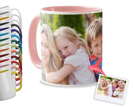 Taza única con imagen y mensaje | Tazas de desayuno personalizadas | Taza cerámica de lujo | Obsequios creativos con fotografías para hombres, mujeres, niños y docentes | Tono: Rosa