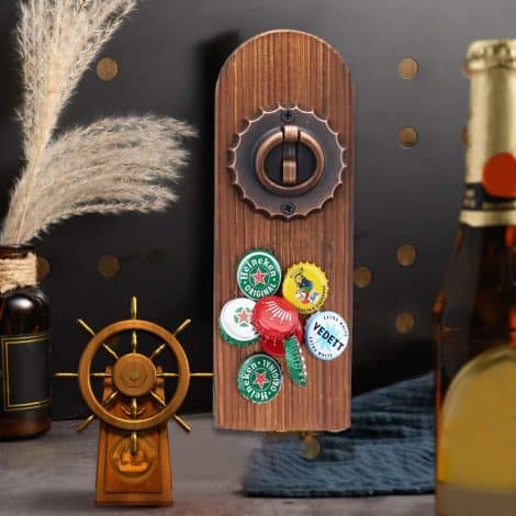 Abrebotellas de pared magnético ZONSUSE, extraíble con diseño personalizado. Perfecto para decorar el bar y como regalo para hombres y amantes de la cerveza. (Tapas de botella)