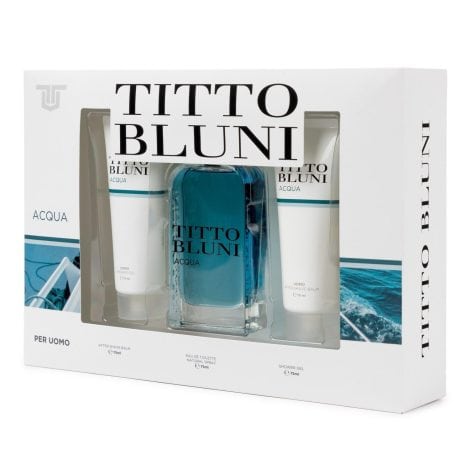 TITTO BLUNI – Set de regalo para hombre, con perfume, aftershave y gel de baño. Elegante, fresco y durable.