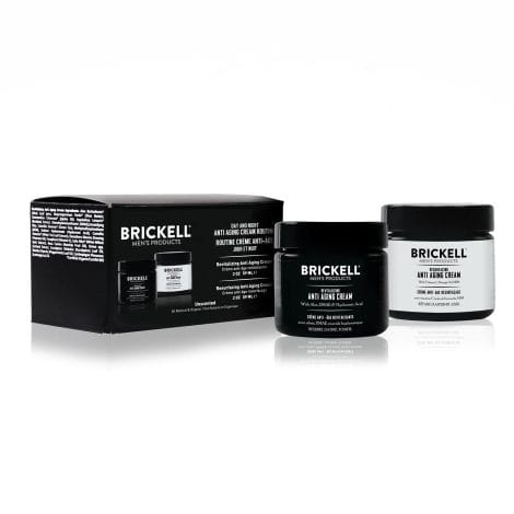 Crema Anti-Edad de Día y Noche para Hombres de Brickell, Rutina, Natural y Orgánica, Sin Fragancia.