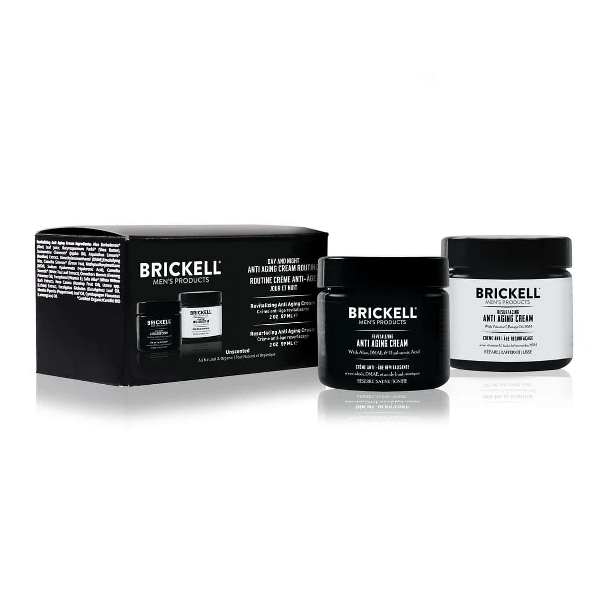 Brickell Men's Day and Night Anti Ageing Cream Rutina, Natural y Orgánica, Sin Perfume