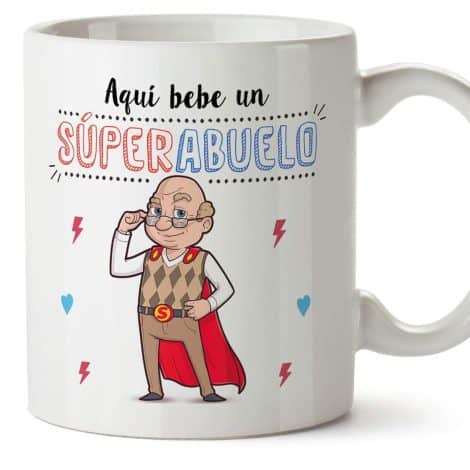 Taza MUGFFINS del Super Abuelo – Ideal para el desayuno o regalo original en el Día del Padre.