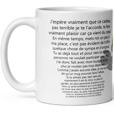 Taza de regalo con texto “Amor molesto y trébol de 4 hojas, amuleto de la suerte de calidad, ideal para regalos de cumpleaños, Navidad, fiestas, amigos, hombres, mujer y familia.