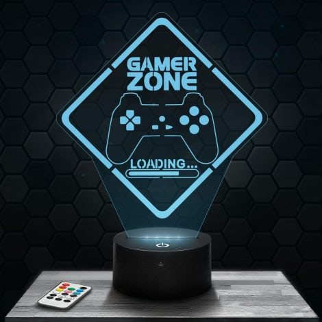 Lámpara de juego Gamer zone para decorar la habitación de los niños. Lámpara 3D Gamer zone, regalo original para la oficina. TOP