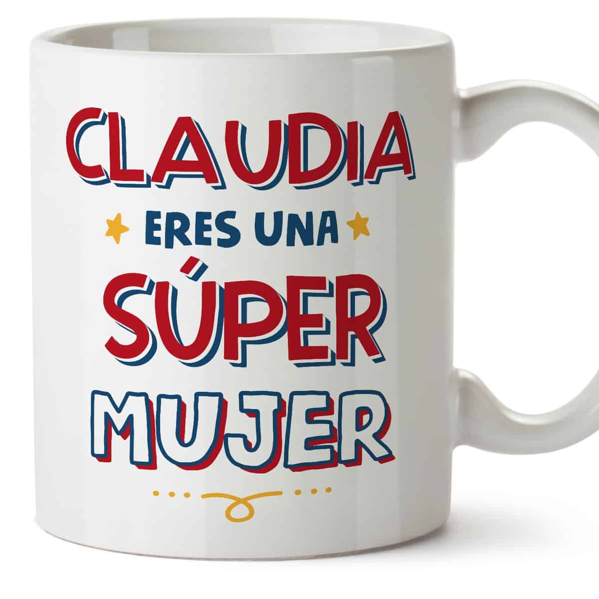 MUGFFINS Tazas Personalizadas para MUJER/ESPOSA - En Español - Eres Súper - 11 oz / 330 ml - Regalo personalizable original y divertido