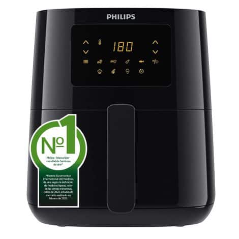 Philips Freidora De Aire Serie 3000 L, 4.1L (0.8Kg), 13 funciones en 1, menos grasa, tecnología Rapid Air, pantalla digital, recetas NutriU. (HD9252/90)