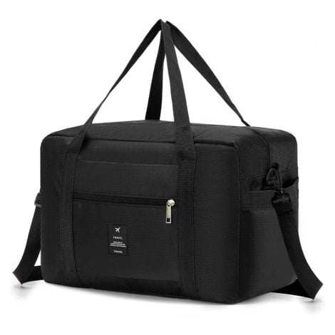 Bolsa de viaje para Ryanair, plegable, impermeable y de nylon, ideal para vuelos y acampadas. [Negro]